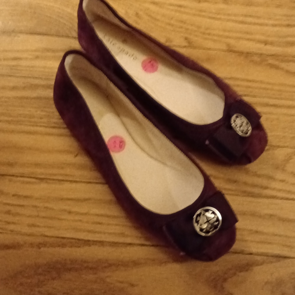 Kate Spade Women's Burgundy Bow Ballet Flats